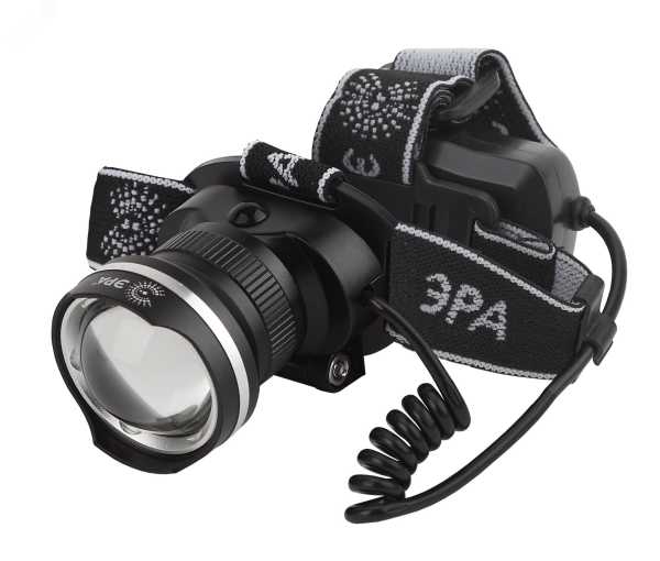 Фонарь аккумуляторный налобный GA-806 CREE 5Вт регулир. фокус литиевый аккум. 2.5А.ч алюм. USB пластик. (кор.) Б0039626