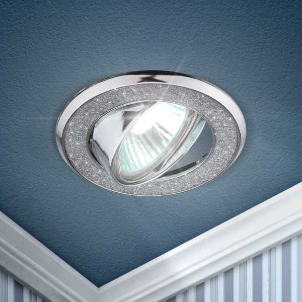 DK18 CH/SH SL Светильник декор &amp;amp;quot;круглый со стеклянной крошкой&amp;amp;quot; MR16,12V/220V, 50W, хр C0043759