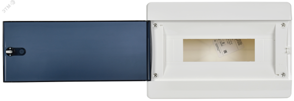 Корпус пластиковый встраиваемый на 12 модулей ЩРВ-П-12 IP41 UNION Compact черная прозрачная дверь UIC-KP12-V-12-41-K01