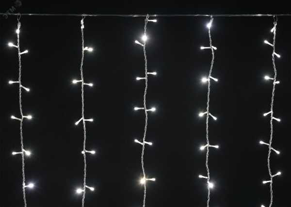 Гирлянда &amp;amp;quot;Занавес&amp;amp;quot; 1.5х1.5м 160LED тепл. бел. IP20 провод прозр. 230В транзит LGDB201-1-160-L1-T-S-20