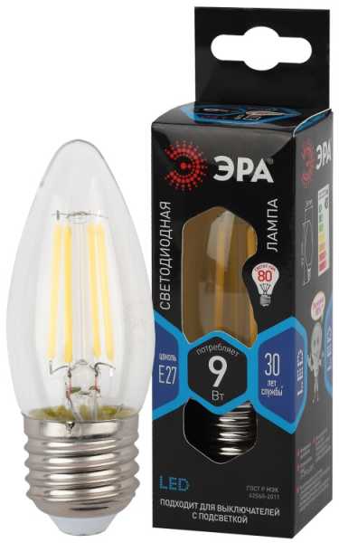 Лампа светодиодная филаментная F-LED B35-9W-840-E27 9Вт B35 свеча 4000К нейтр. бел. E27 Б0046997