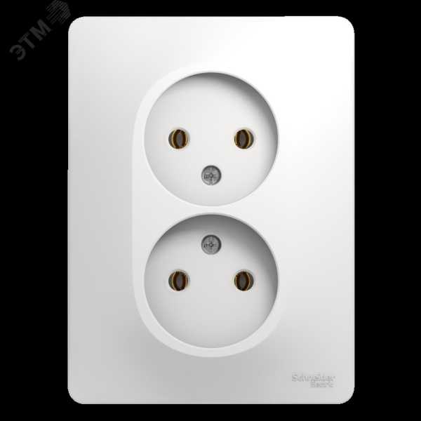 Розетка 2-м СП Glossa 16А IP20 без заземл. бел. SE GSL000120