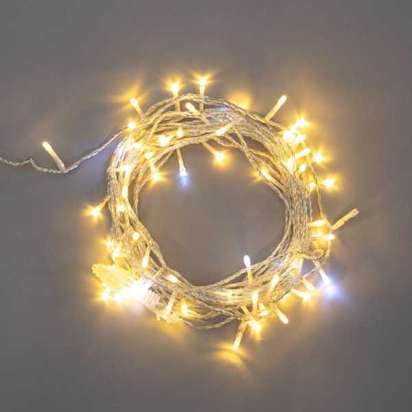 Гирлянда светодиодная &amp;amp;quot;Нить&amp;amp;quot; 20м 150LED тепл. бел. 3.4Вт 230В IP44 эффект мерцания провод прозр. 305-566