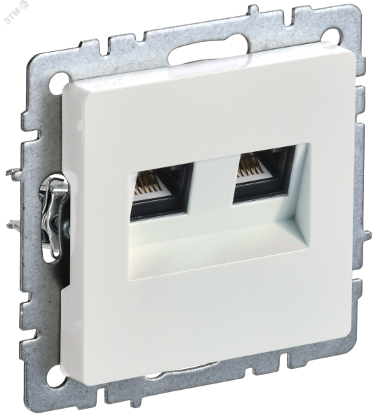 BRITE Розетка компьютерная двойная кат.5E RJ45 РК10-2-БрЖ жемчуг BR-K20-1-K36
