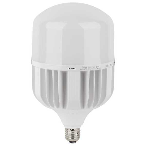 Лампа светодиодная высокомощная LED HW 80Вт T матовая 4000К нейтр. бел. E27 8000лм 140-265В с адаптером E40 угол пучка 200град. PF&amp;amp;gt;/=09 (замена 800Вт) OSRAM 4058075576933