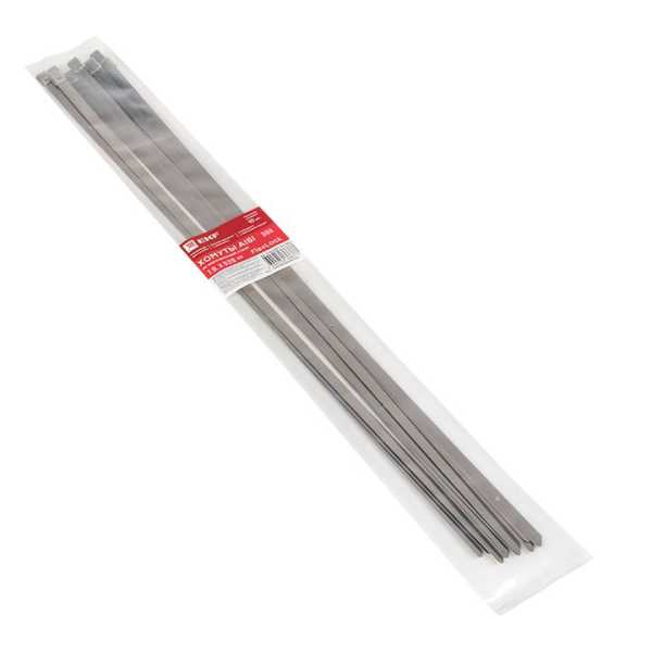 Хомут AISI 304 из нержавеющей стали, 7.9x520 (10 шт.) FlexLock PROxima plc-fl-tss-304-7.9x520-r