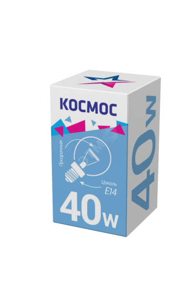 Лампа накаливания Шар 40Вт E14 прозр. LKsmSSpCL40E14v2
