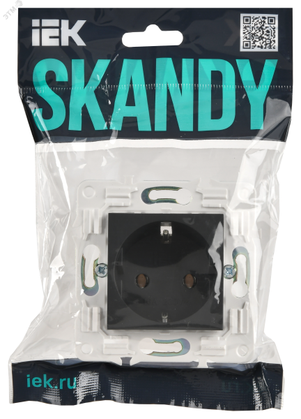 SKANDY Розетка с заземлением без защитных шторок 16А SK-R05T титан IEK SK-R11-16-K48