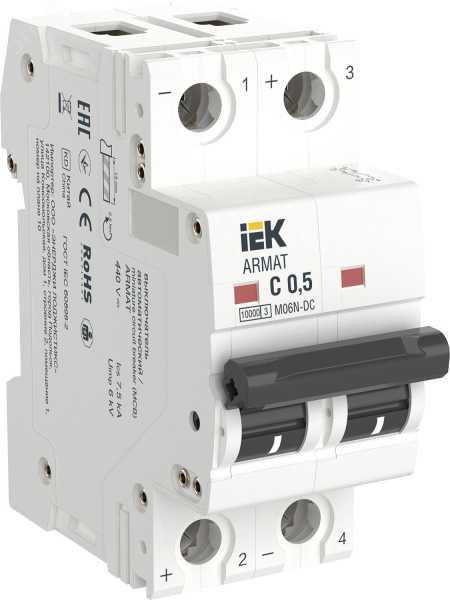 ARMAT Автоматический выключатель M06N-DC 2P C 0,5А AR-M06N-2-C0D5DC