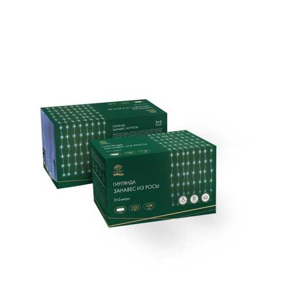 Гирлянда светодиодная &amp;amp;quot;Роса &amp;amp;quot;Светодиодный дождь&amp;amp;quot; 3х2м LED бел. 12Вт IP20 USB+пульт управления с крючками для крепления 315-875
