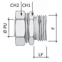 Муфта металлорукав-коробка DN 20,М25х1,5 наружная резьба 6014-25A