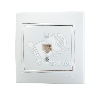Розетка компьютерная 1-м СП Mira RJ45 бел./бел. 701-0202-139