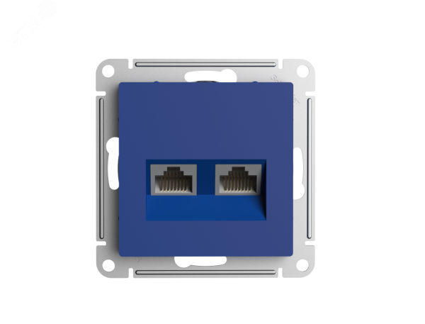 Розетка компьютерная 2-м AtlasDesign RJ45+RJ45 кат.5E механизм аквамарин SE ATN001185