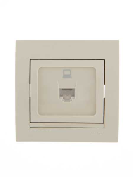 DERIY Розетка RJ45 крем 702-0303-139