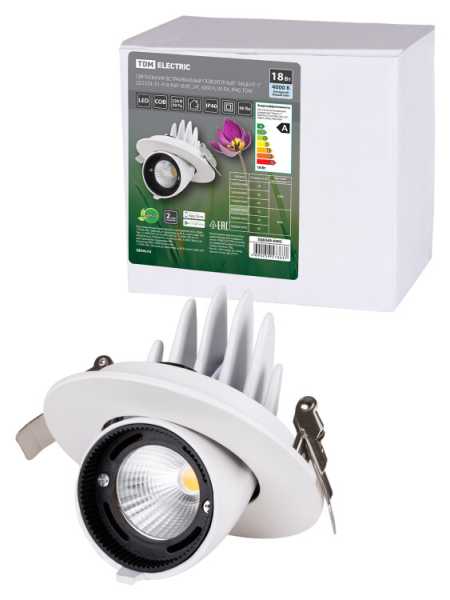 Светильник встраиваемый поворотный &amp;amp;quot;Акцент-1&amp;amp;quot; LED DSL-01-018-NW 18 Вт, 24°, 4000 К, 90 Ra, IP40, SQ0369-0403