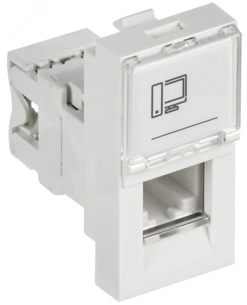 PRIMER РКИ-10-00-П-6 Розетка компьютерная RJ45 UTP кат.6 (1 модуль) белая IEK PR-KK40D-RI-0-1-C06U-K01