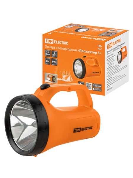 Фонарь светодиодный &amp;amp;quot;Прожектор 5&amp;amp;quot;, 3 Вт LED+12 SMD, бат. 3*АА, SQ0350-0068