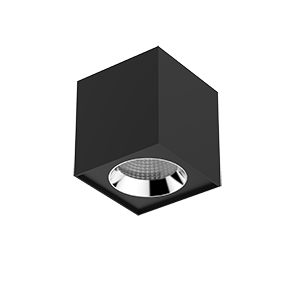 Светодиодный светильник DL-02 Cube накладной 125х135 20 Вт 3000 K 35° RAL9005 черный муар V1-R0-T0360-20000-2002030