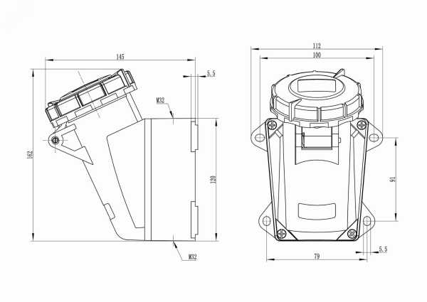 Розетка настенная IP67 32A 3P+E 400В DIS5183256T