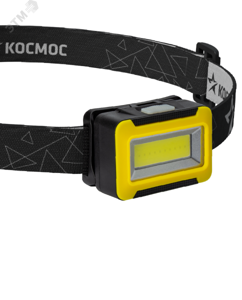 Фонарь налобный 3Вт COB LED 3xAAA корпус ABS-пластик регулируемый эласт. ремешок KOC518B