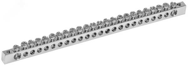 Шина PEN &amp;amp;quot;земля-ноль&amp;amp;quot; 6х9мм 24/2 Ni (24групп/креп. кр.) YNN11-24-100-N