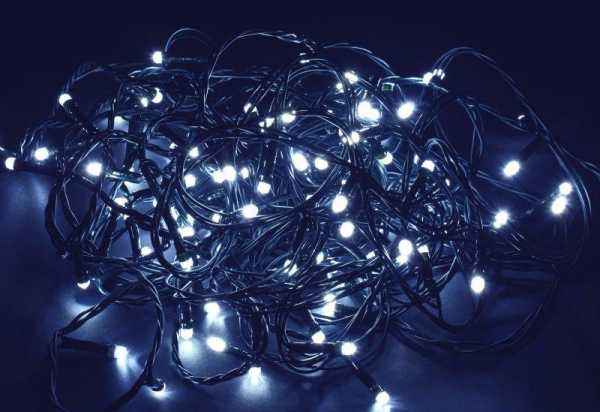 Гирлянда &amp;amp;quot;Нить&amp;amp;quot; 10м 100LED бел. IP20 провод зел. 230В с контроллером 8 режимов LGDB110-2-100-10-G-S-20
