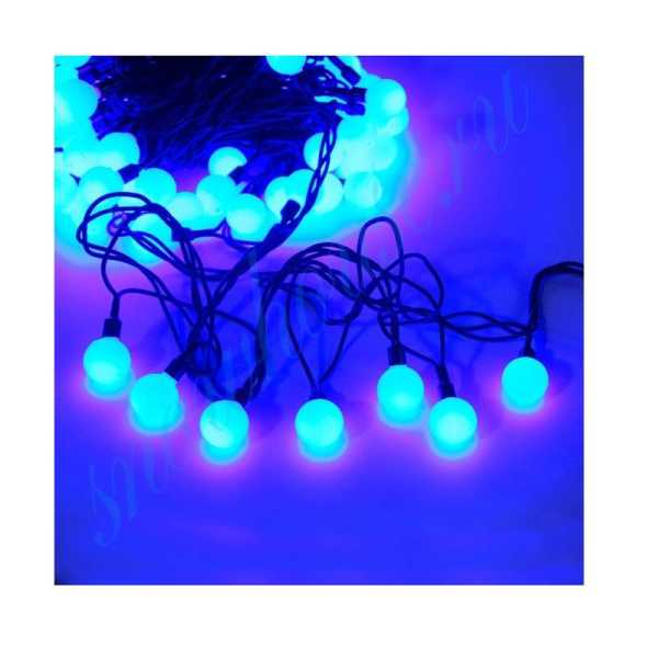 Гирлянда светодиодная &amp;amp;quot;Шарики&amp;amp;quot; 100LED син. 2.4см наружняя соединяемая до 3мод. 4690601004321