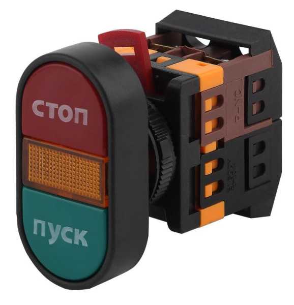 Кнопка APBB-22N &amp;amp;quot;Пуск-Стоп&amp;amp;quot; d22мм неон/240В 1з+1р (10/400/3200) Б0045625