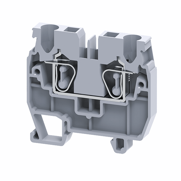 Мини-клемма проходная 2,5 кв.мм пружинная OptiClip CXM-2,5-I-24A-(0,2-2,5)-серый 331821
