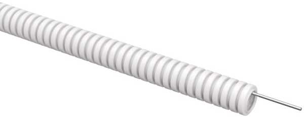 ELASTA Труба гофр. ПВХ d=16мм с зондом белая (100м) ET-TG21-121-016-100-K01