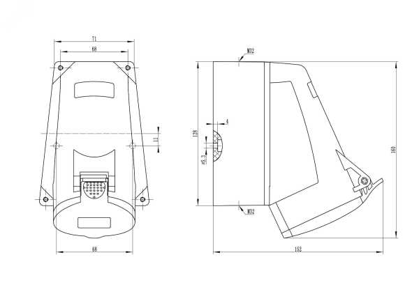 Розетка настенная IP44 32A 3P+E+N 400В DIS5133257