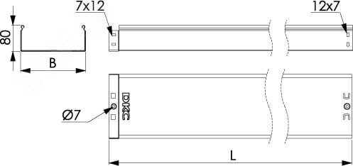 Лоток неперфорированный 300х80х2000 35055
