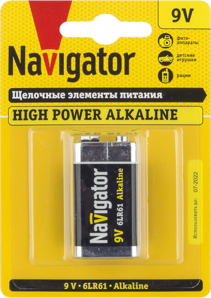 Элемент питания алкалиновый &amp;amp;quot;крона&amp;amp;quot; 6LR61 94 756 NBT-NE-6LR61-BP1 (блист.1шт) 94756