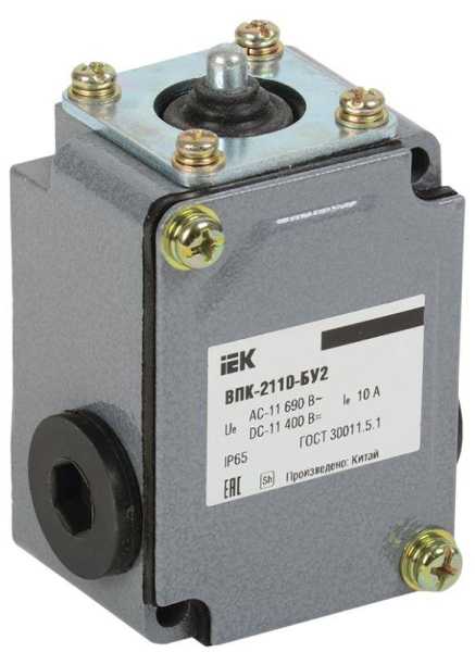 Выключатель концевой ВПК-2110-БУ2, толкатель, IP65, KV-1-2110-1