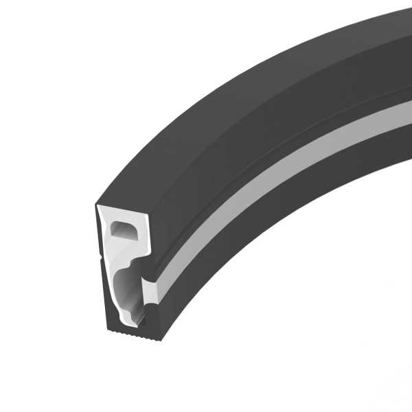 Силиконовый профиль WPH-FLEX-0616-SIDE-S9-5m FULL BLACK 045842