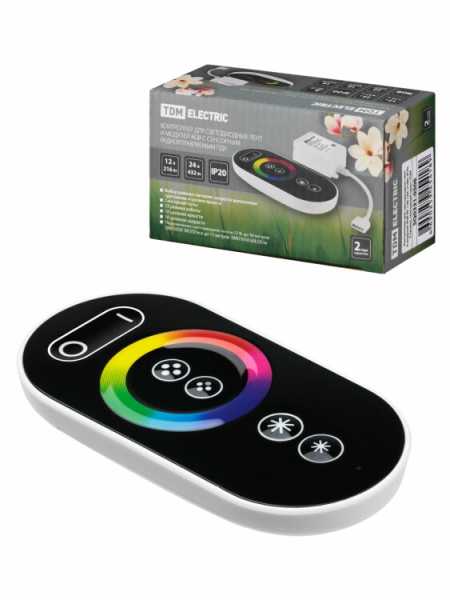 Контроллер для светодиодных лент и модулей RGB-RF-12В-18А-216Вт-IP20, 3 канала, сенсорный пульт, SQ0331-0506