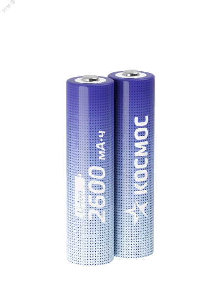 Аккумулятор 18650 Li-ion 2600мА.ч без защиты (уп.2шт) КОСМОС KOC18650Li-ion26US2