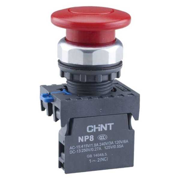 Кнопка &amp;amp;quot;Грибок&amp;amp;quot; NP8-11M/14 d40мм 1НО+1НЗ IP65 с самовозвратом красн. 667265