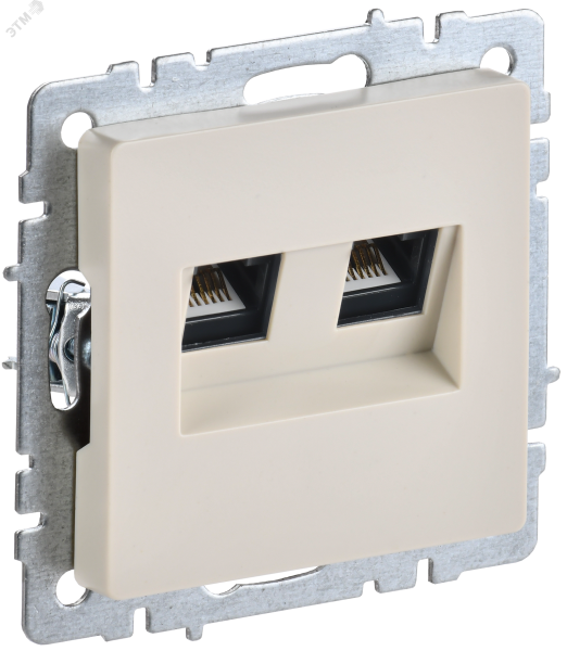 Розетка компьютерная двойная СП RJ45 кат.5E BRITE РК10-2-БрКр беж. BR-K20-1-K10