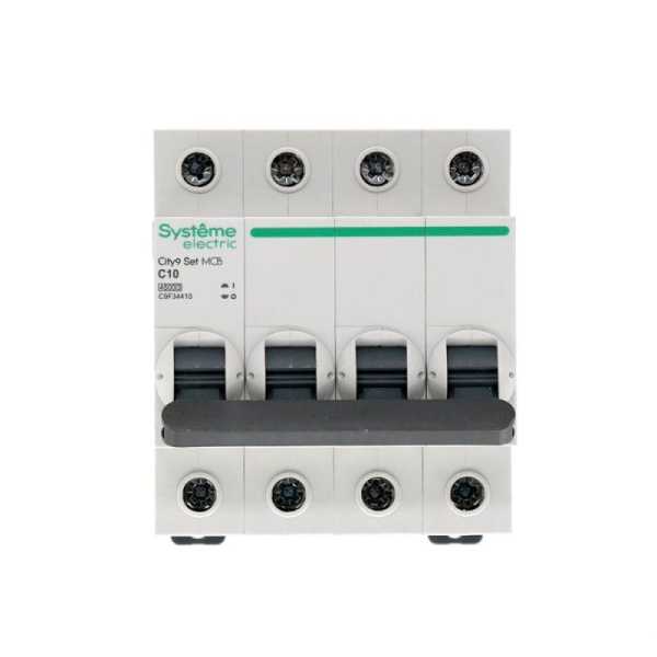 Выключатель автоматический модульный 4п C 10А 4.5кА City9 Set 400В SE C9F34410