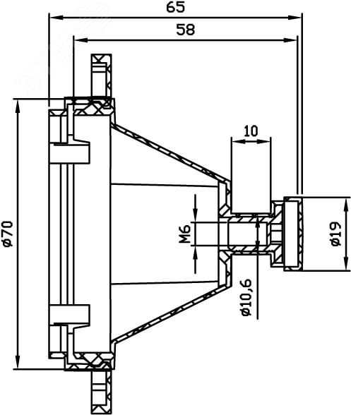 Коробка установочная 72х72х65 (в бетон) 59391