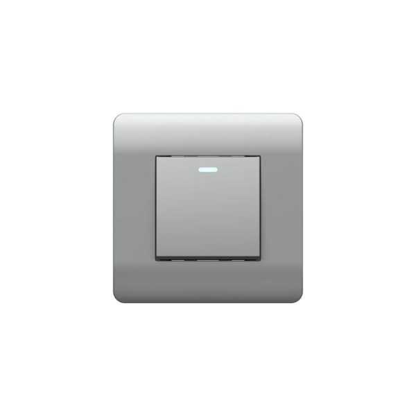 Переключатель 1-кл. NEW3-E 10А с подсветкой серебр. 431395