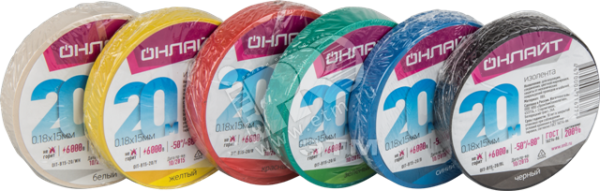 Изолента ОНЛАЙТ 71 676 OIT-B15-20/WH белая 22016