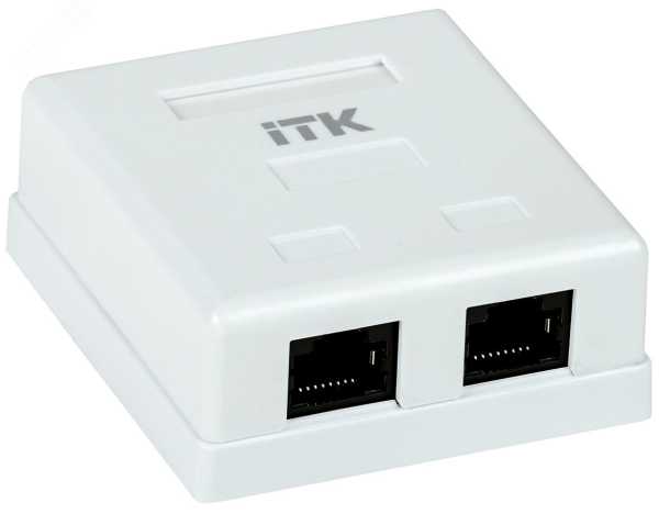 Розетка информационная настенная RJ-45 категория е 2 порта CS2-1C5EU-22