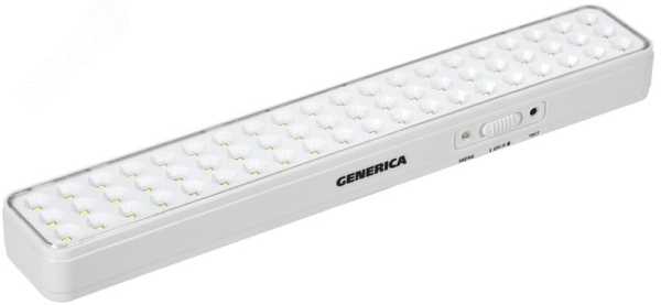 Светильник светодиодный аккумуляторный ДБА 1060 непостоянного действия 60LED 6ч 6Вт GENERICA LDBA0-1060-6-01-K01-G