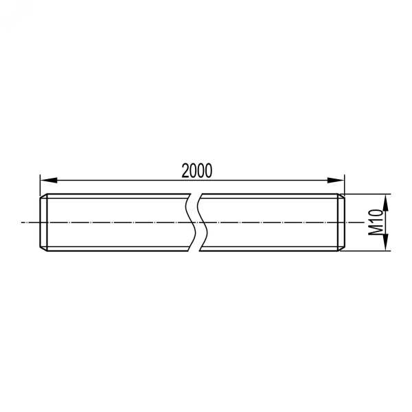Шпилька М10х2000 нержавеющая сталь AISI 316L CM201002INOX316L