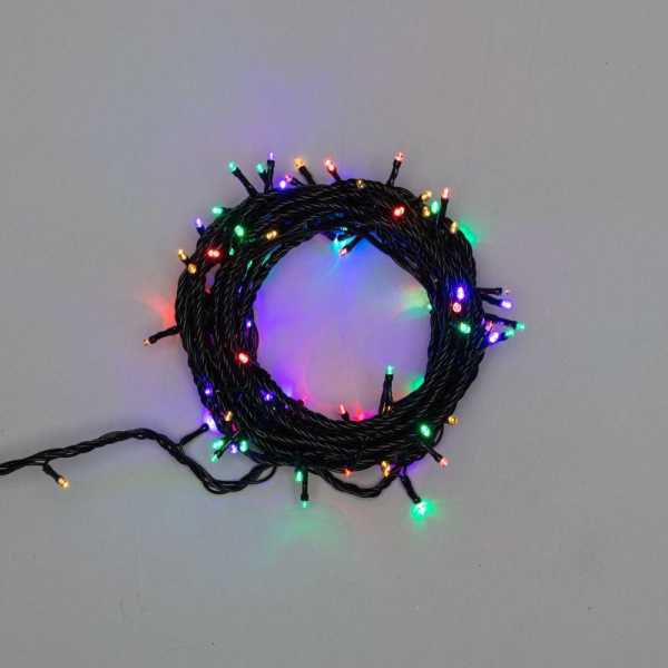 Гирлянда светодиодная &amp;amp;quot;Твинкл Лайт&amp;amp;quot; 10м 100LED мультиколор 10Вт 220-240В IP65 с контроллером 8 режимов провод ПВХ черн. 303-139