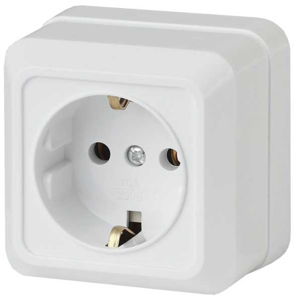 2-202-01 Розетка 2P+E Schuko, 16А-250В, IP20, ОУ, Quadro, белый (10/200/3000) Б0027649
