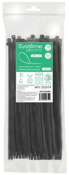 Стяжка кабельная MultiSet 250х4.8 Ч-рная (100шт) IMT25048B