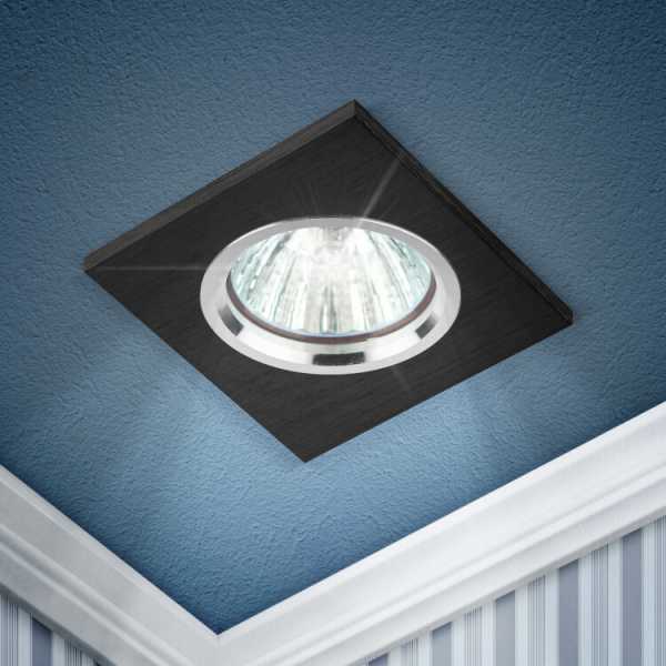 KL57 SL/BK Светильник литой &amp;amp;quot;алюминевый &amp;amp;quot; MR16,12V/220V, 50W серебро/черный (100/2100) Б0017255